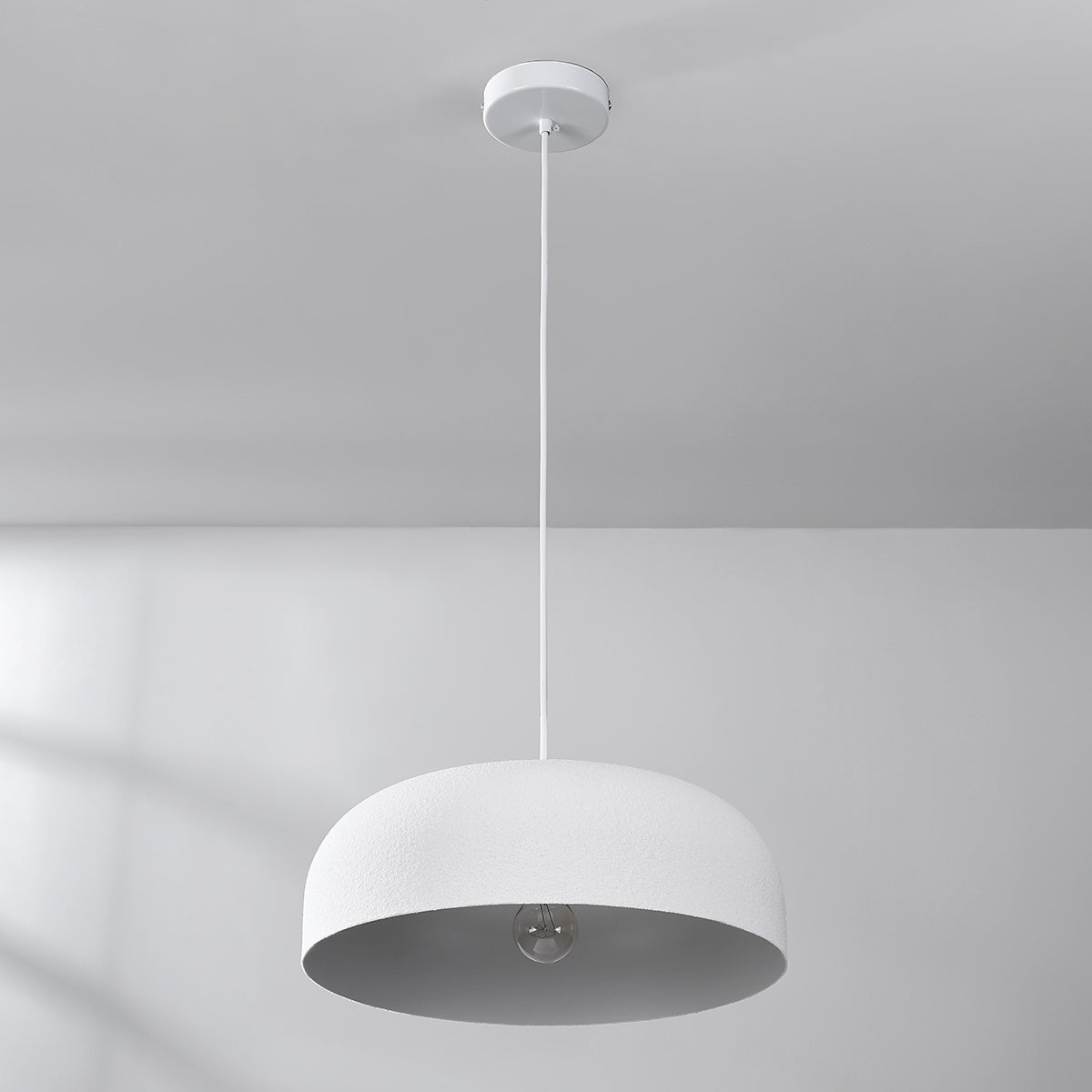 Nube Round Disc Pendant Light — White, 40 cm