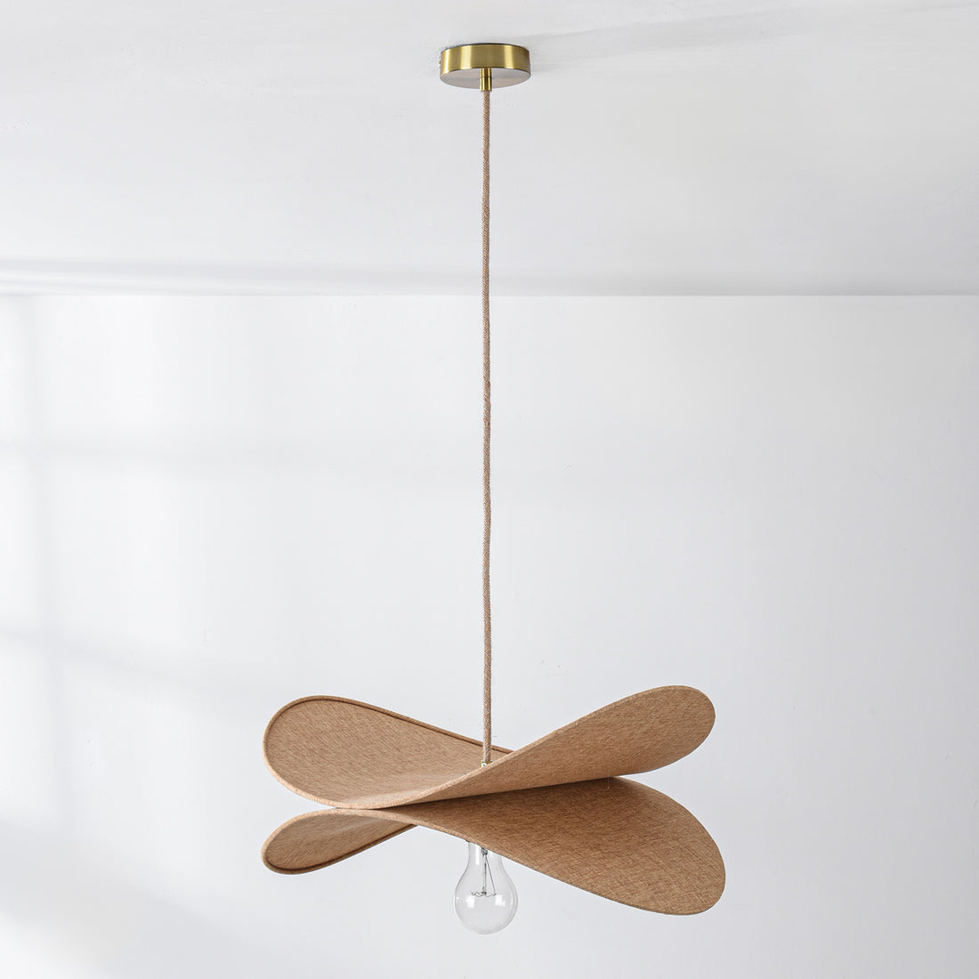 Hemi Linen Pendant Light — Beige