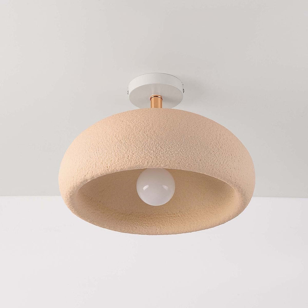 Zola Terrazzo-Effect Ceiling Light — Sand Beige & Rose Gold in a room