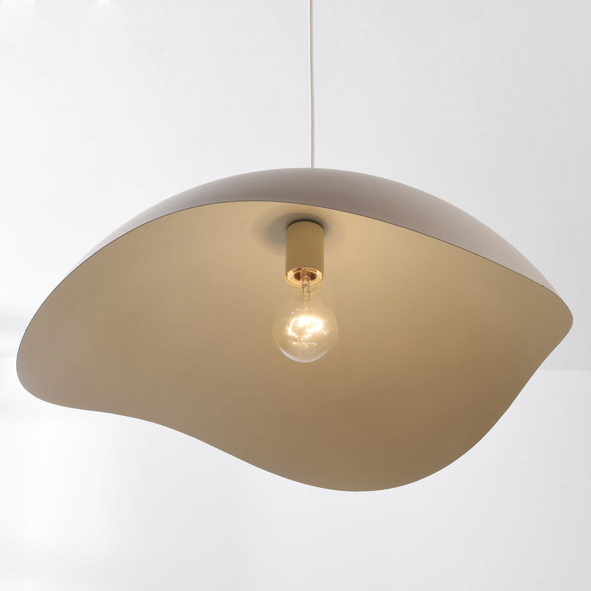 Nami Wavy Metal Pendant Light — Sand Taupe