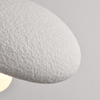 Kaia Curved Stone-Effect Pendant Light — White, 40 cm