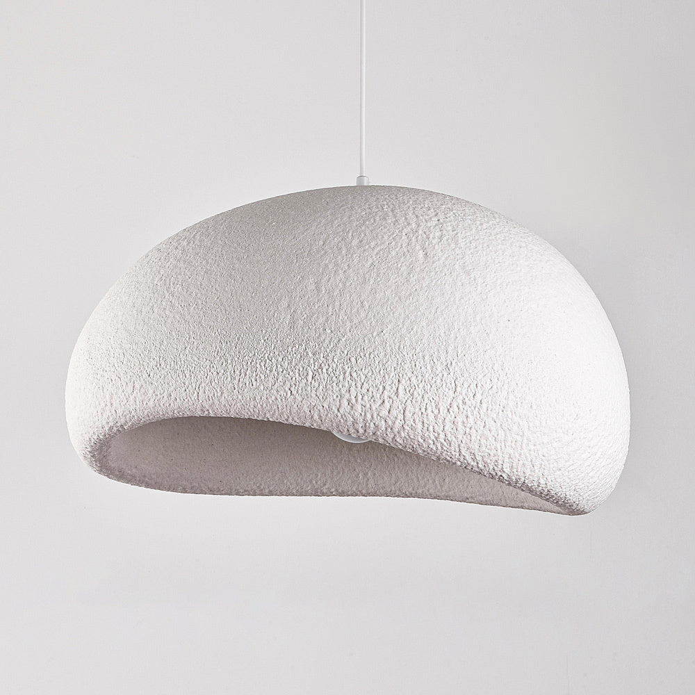 Isamu Sculptural Stone-Effect Pendant Light — White