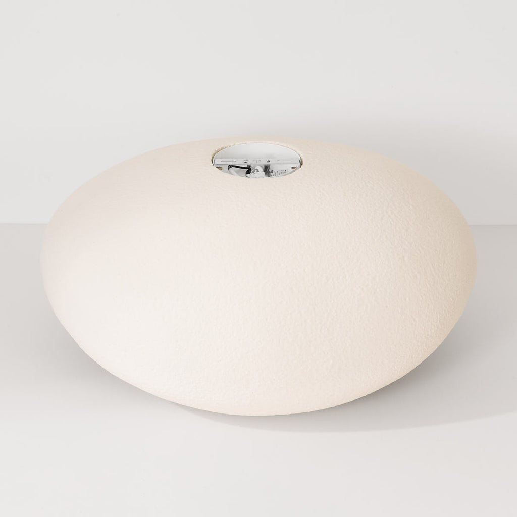 Washi Stone-Effect Flush Ceiling Light — White, 60 cm