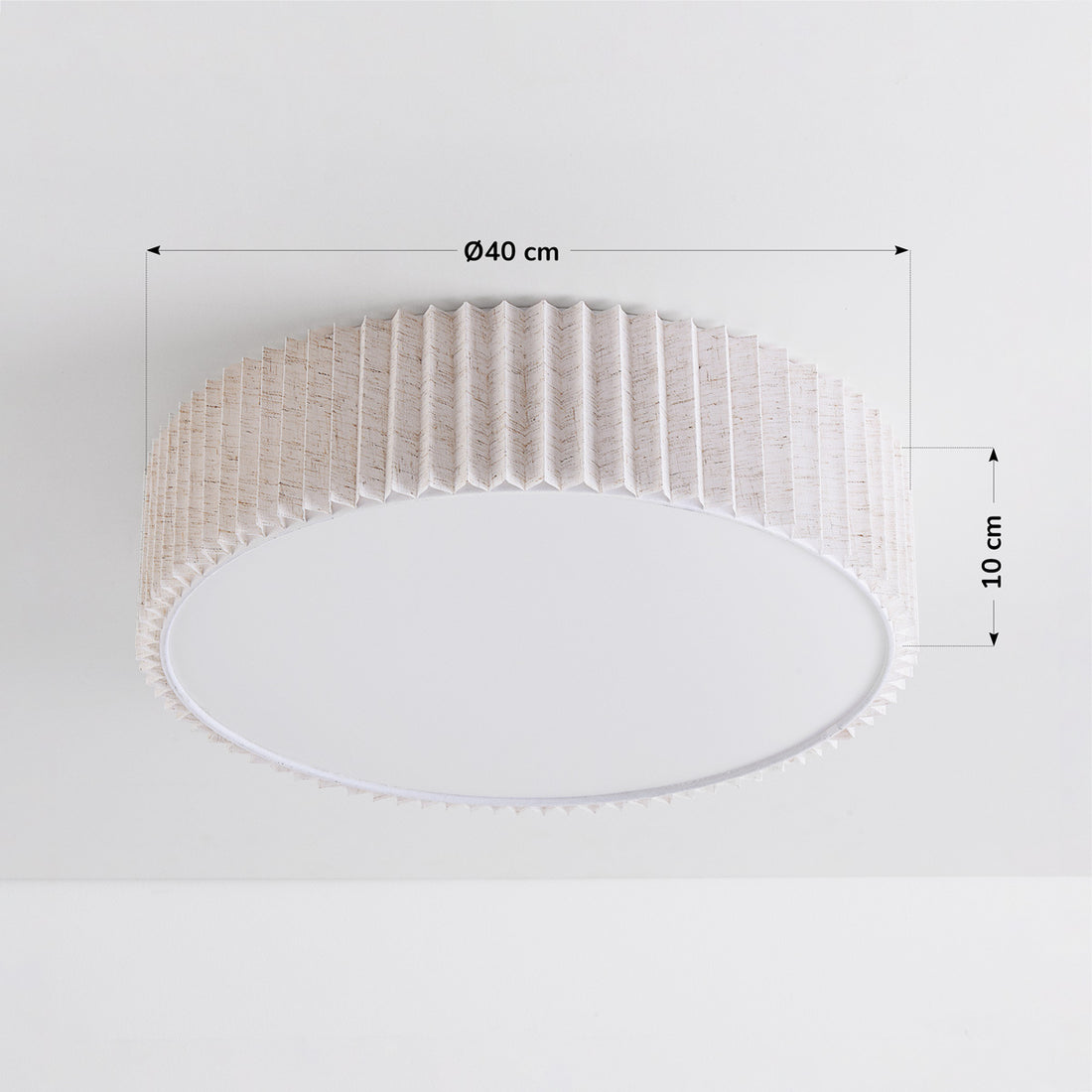 Plisse Pleated Ceiling Light — Off-White, 40 cm