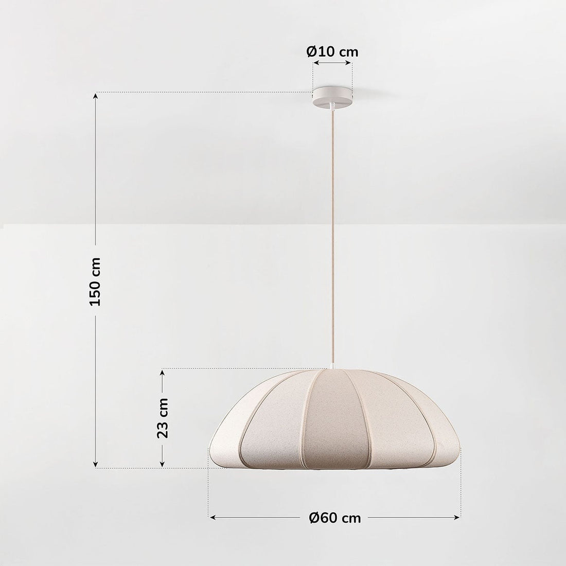 Ines Fabric Pendant Light — Off-White, 60 cm
