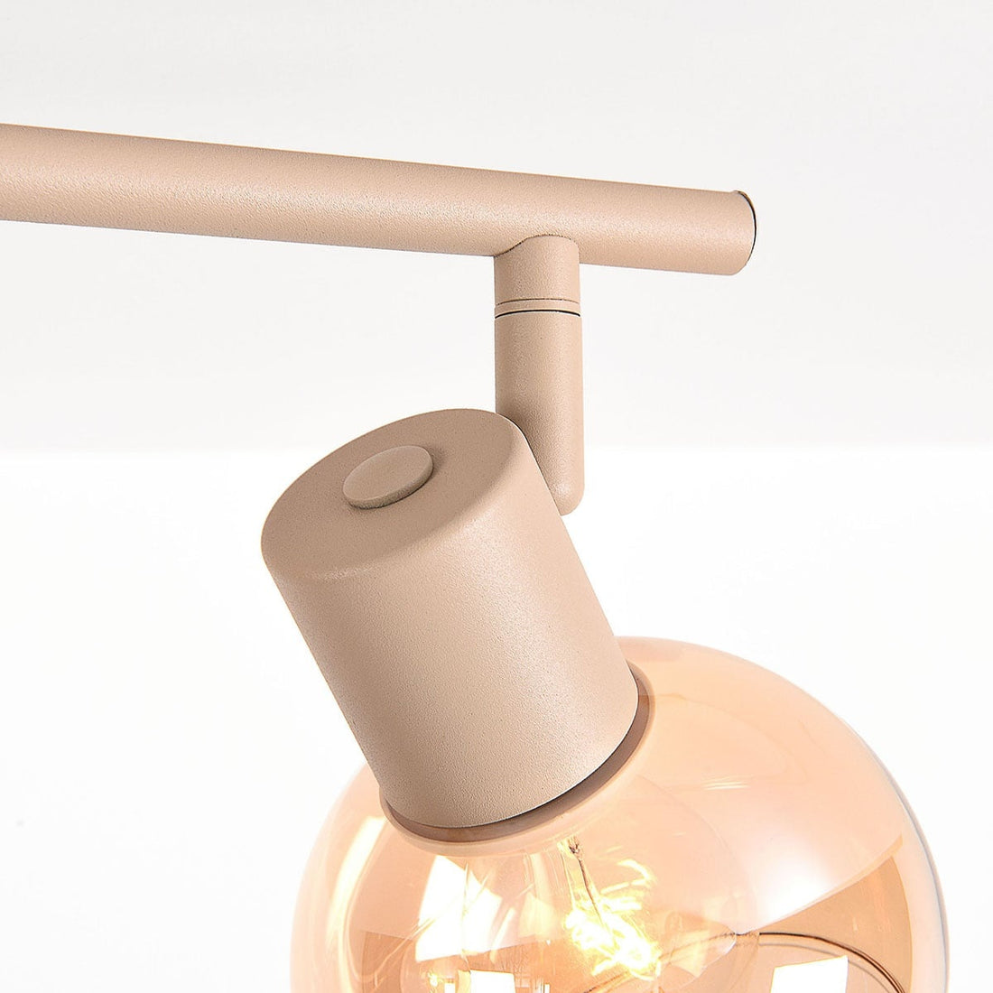 Beno Adjustable Spotlight Bar — Beige & Amber Glass, 3 Lights