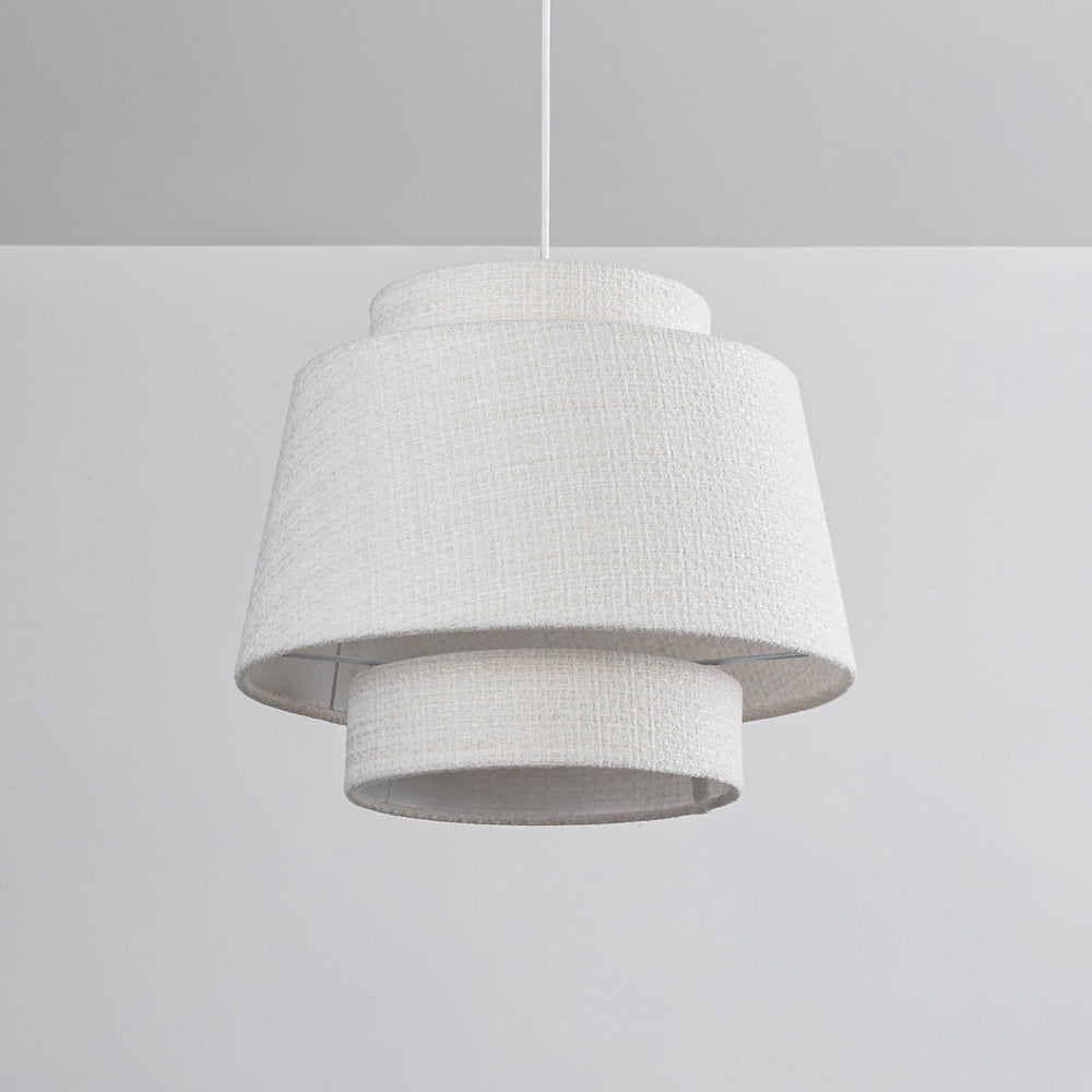 Elin Fabric Drum Pendant Light — White, 40 cm