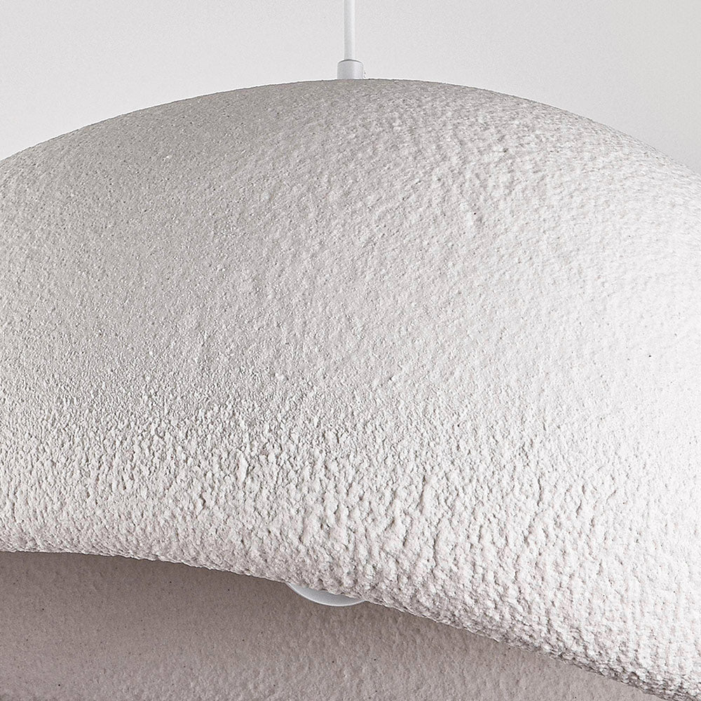 Isamu Sculptural Stone-Effect Pendant Light — White