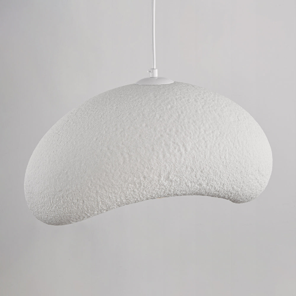 Katsura Layered Stone-Effect Pendant Light — White, 40 cm