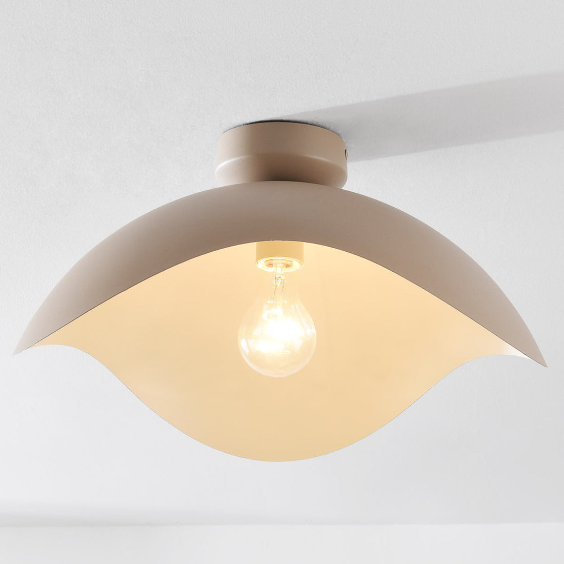 Nami Wavy Metal Ceiling Light — Sand Taupe
