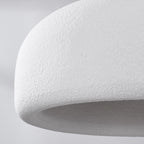 Shiro Round Disc Pendant Light — White Stone Effect, 60 cm