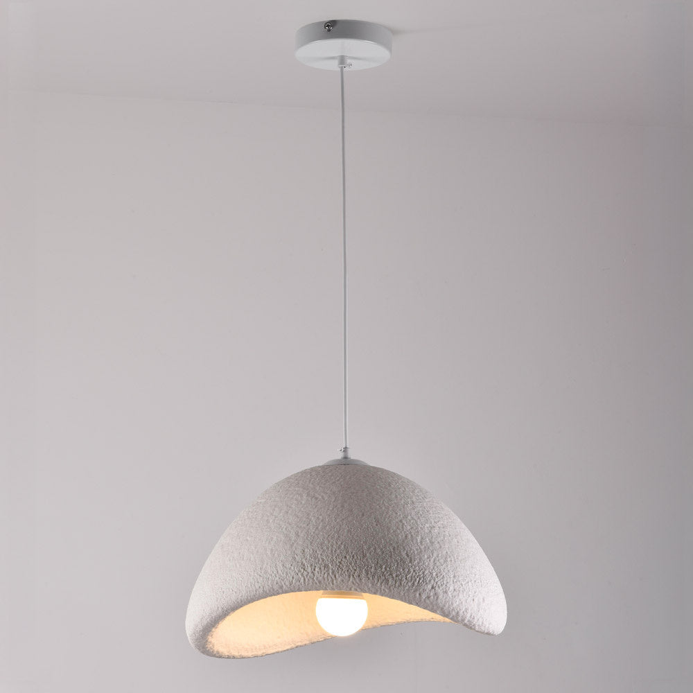 White cloud-shaped ceiling light illuminated showing soft diffused light effect