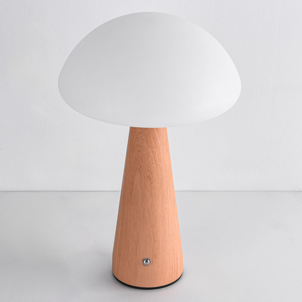 Poppi Rechargeable Mushroom Table Lamp — White, 30 cm