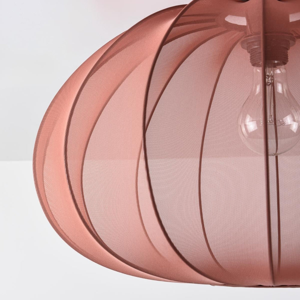 Terracotta Pink detail on Amaro Fabric Ceiling Light — Terracotta Pink, 50 cm