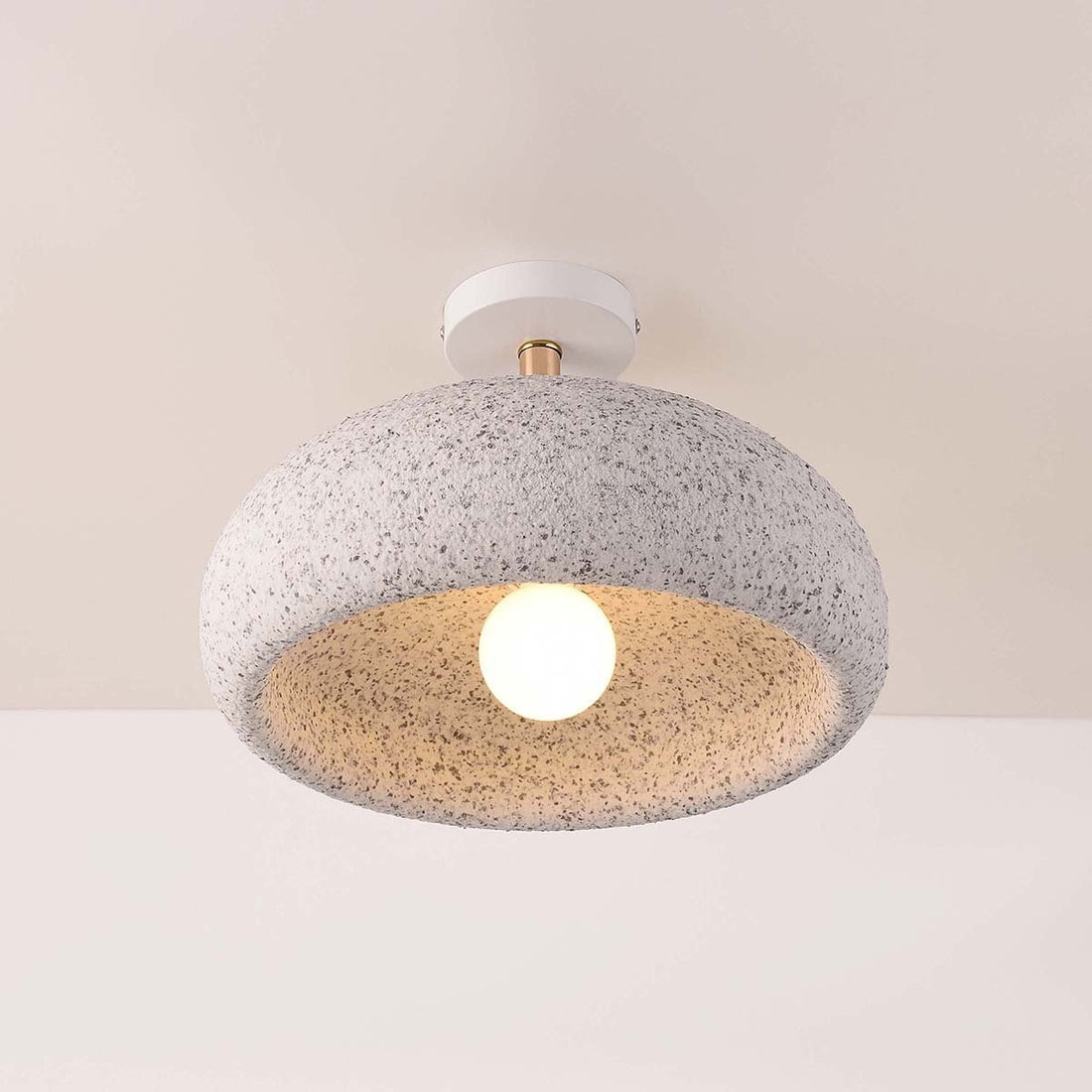 Zola Terrazzo-Effect Ceiling Light — White & Rose Gold