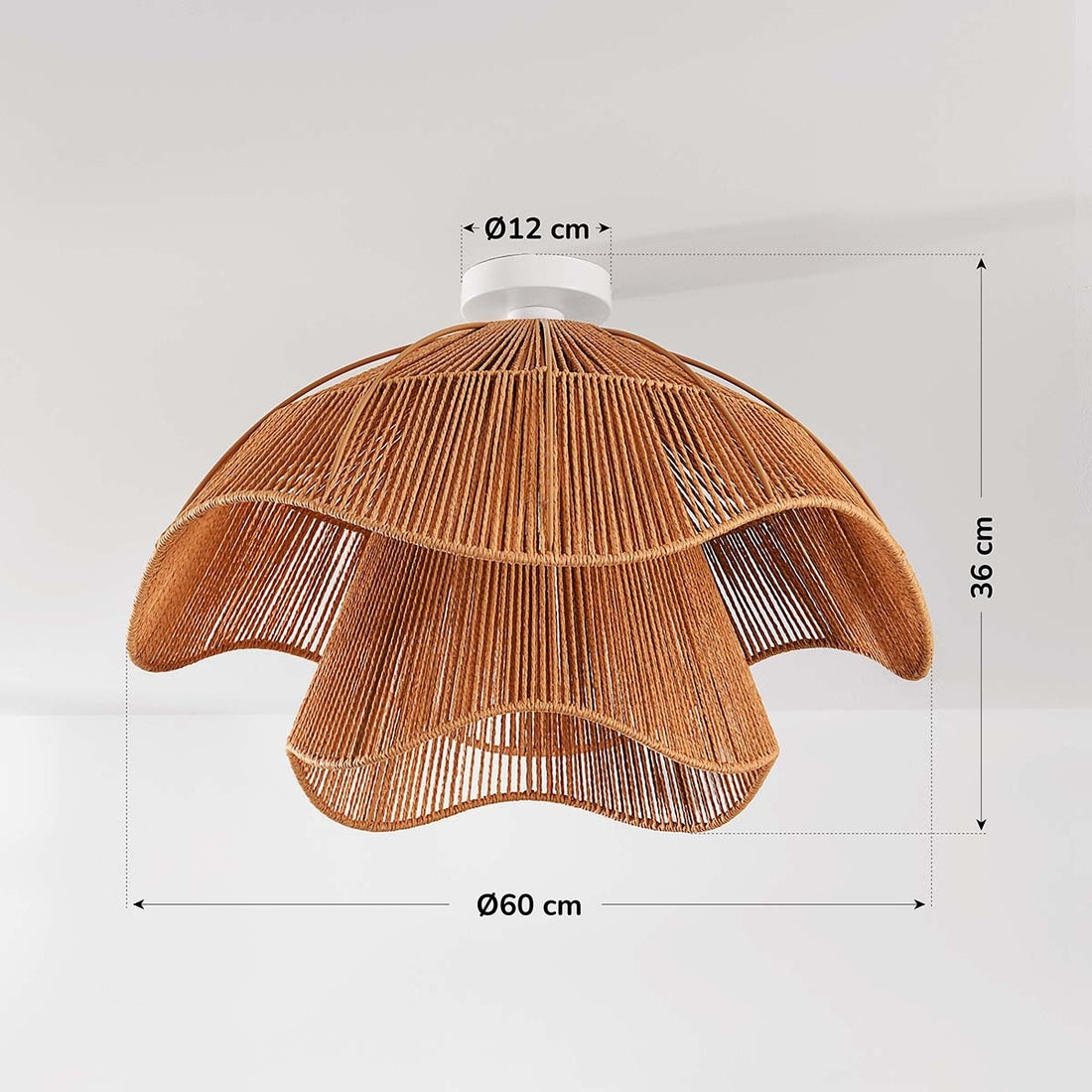 Ravel Woven Paper Cord Ceiling Light — White & Natural