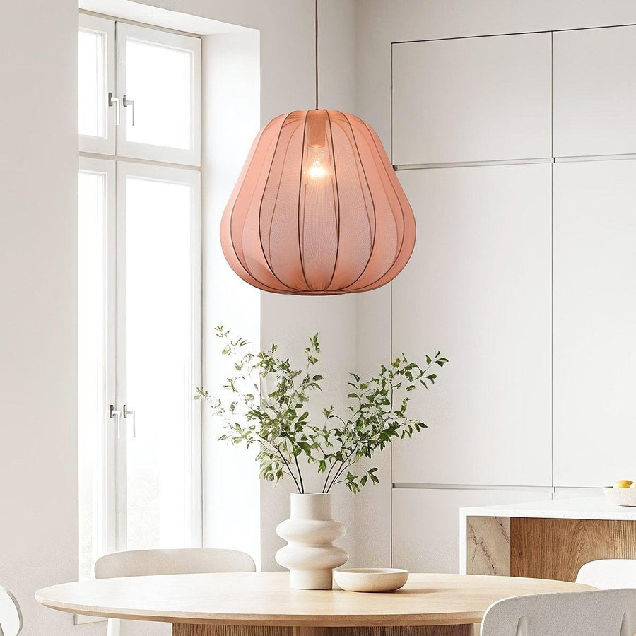 Piera Fabric Pendant Light — Terracotta Pink, 45 cm