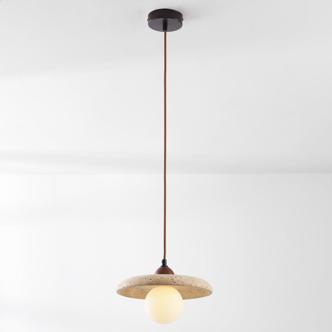 Kiyomi Travertine & Glass Pendant Light — Beige detail