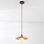 Kiyomi Travertine & Glass Pendant Light — Beige