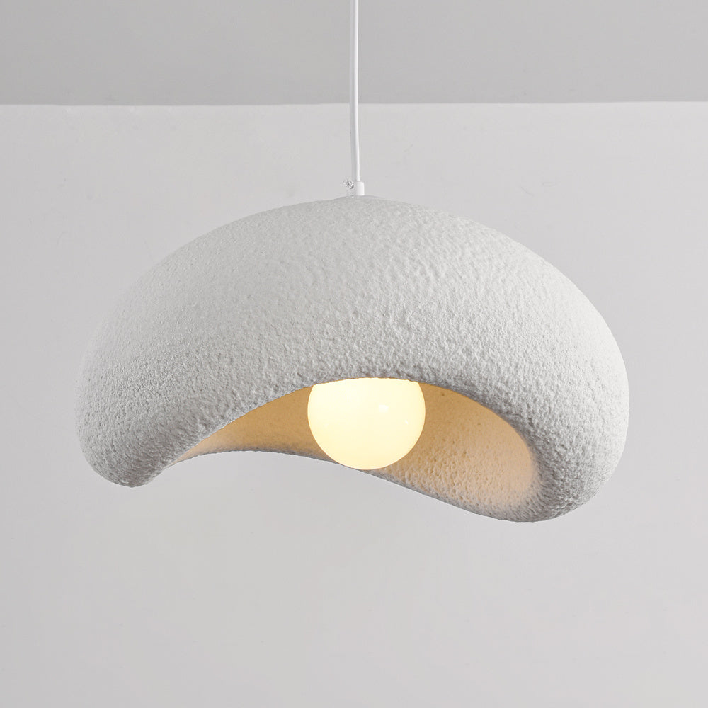 Katsura Layered Stone-Effect Pendant Light — White, 40 cm