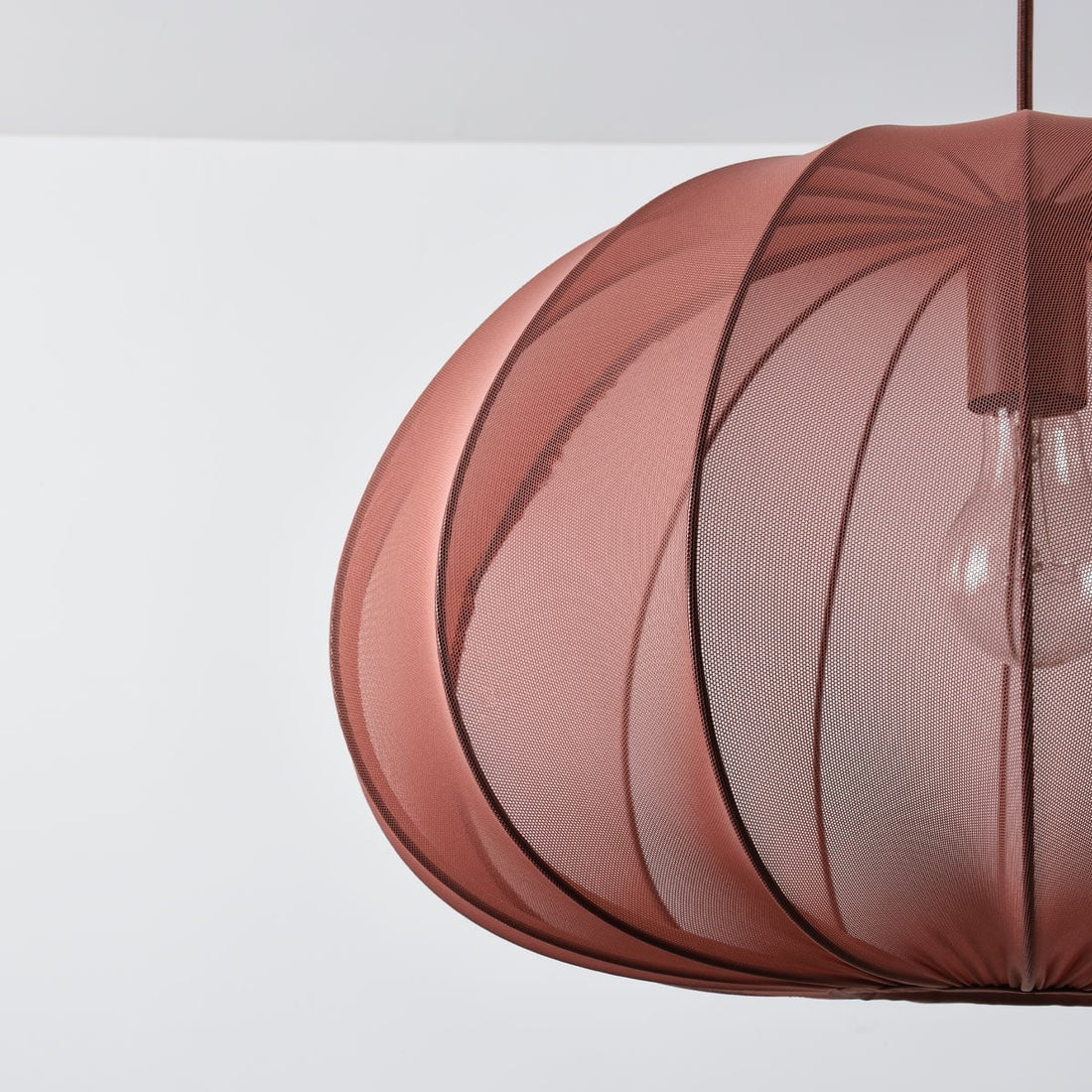 Amaro Fabric Pendant Light — Terracotta Pink, 50 cm