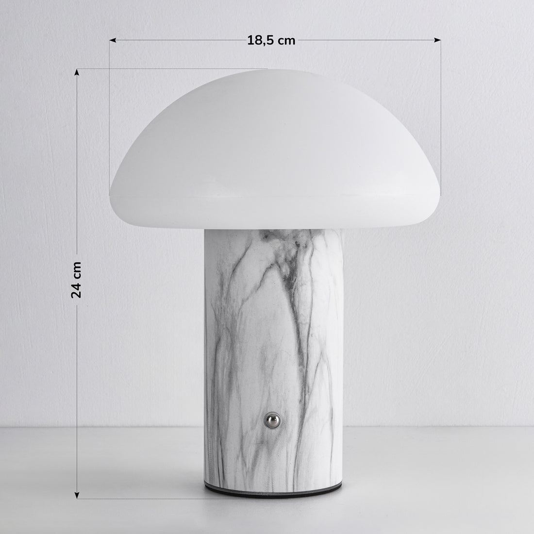 Nila Rechargeable Mushroom Table Lamp — White, 24 cm