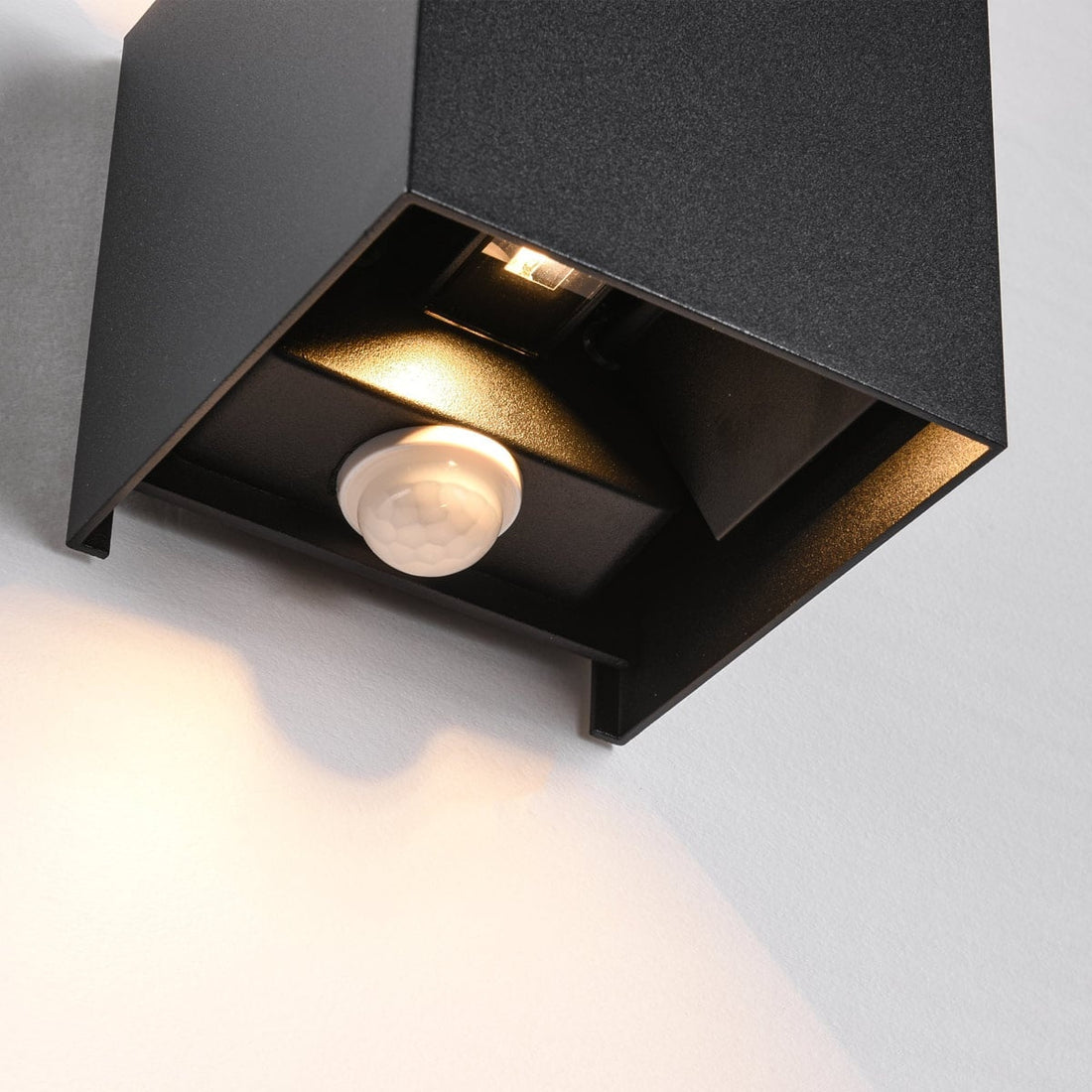 Ward Outdoor LED Wall Light — Black, Motion & Dusk Sensor
