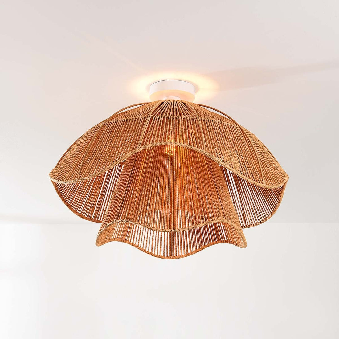 Ravel natural ceiling light fitted in modern living room interior
