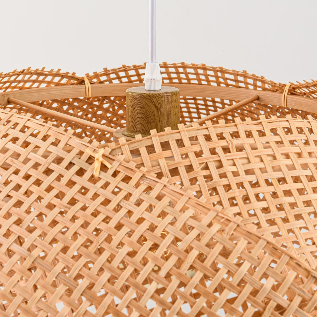 Kumi Woven Bamboo Pendant Light — Natural, 55 cm