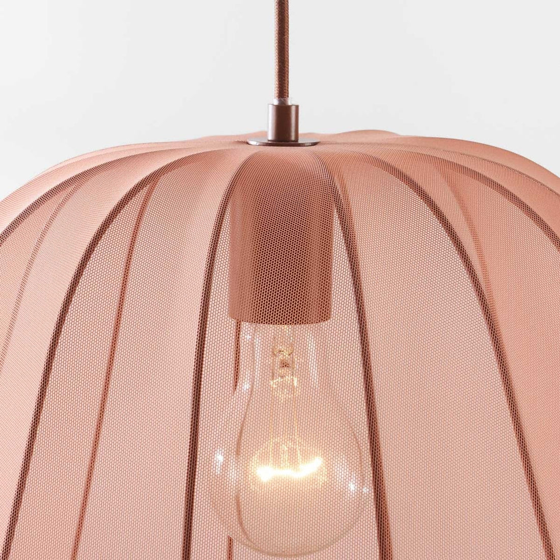 Piera Fabric Pendant Light — Terracotta Pink, 45 cm