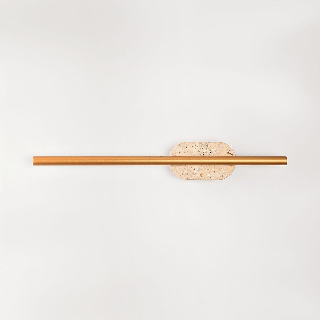 Isola LED Bathroom Wall Light — Travertine & Gold, IP44