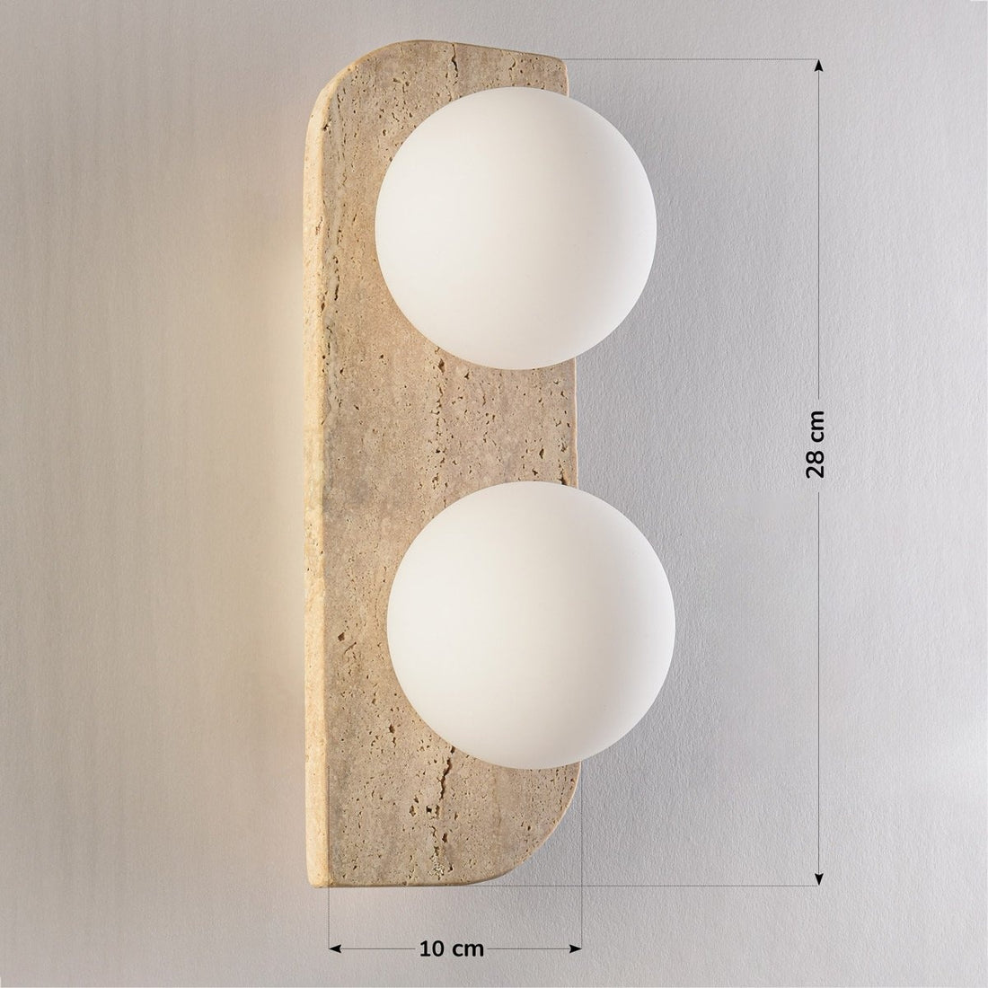 Orla Travertine Globe Wall Light — 2 Lights
