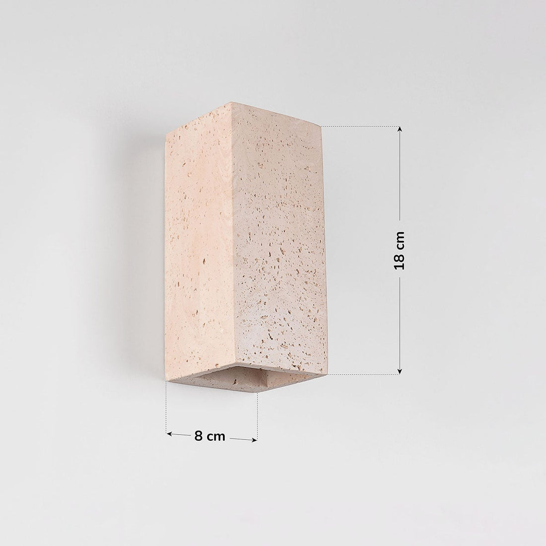 Cubo Cement Up & Down Wall Light — Travertine Look