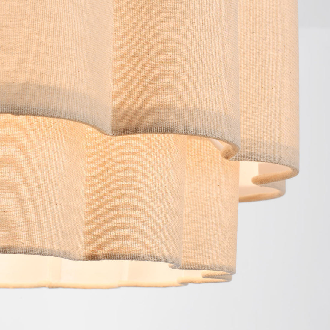 Yuki Wavy Linen Pendant Light — Beige