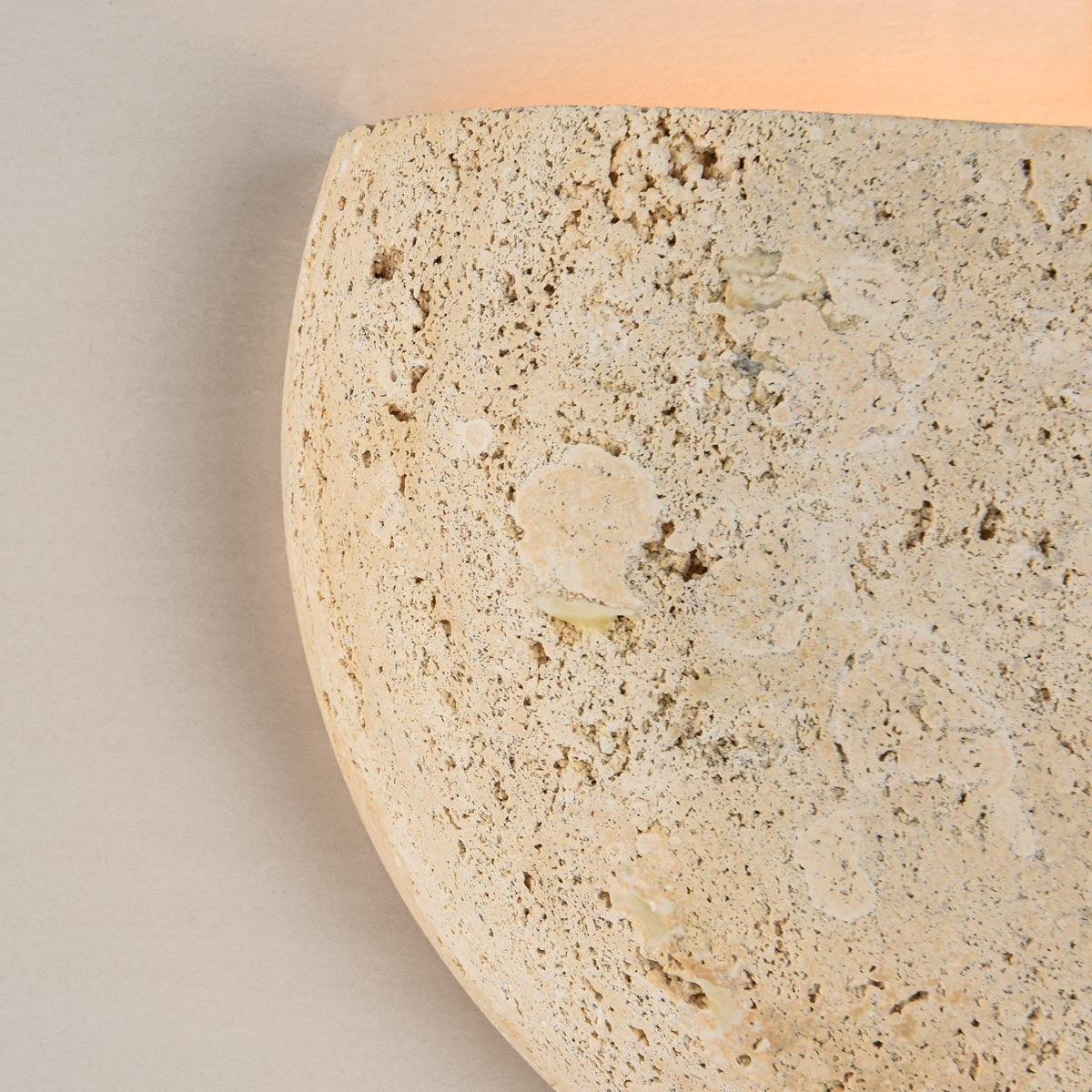Wara Travertine Wall Light — Semi-Circular, Beige