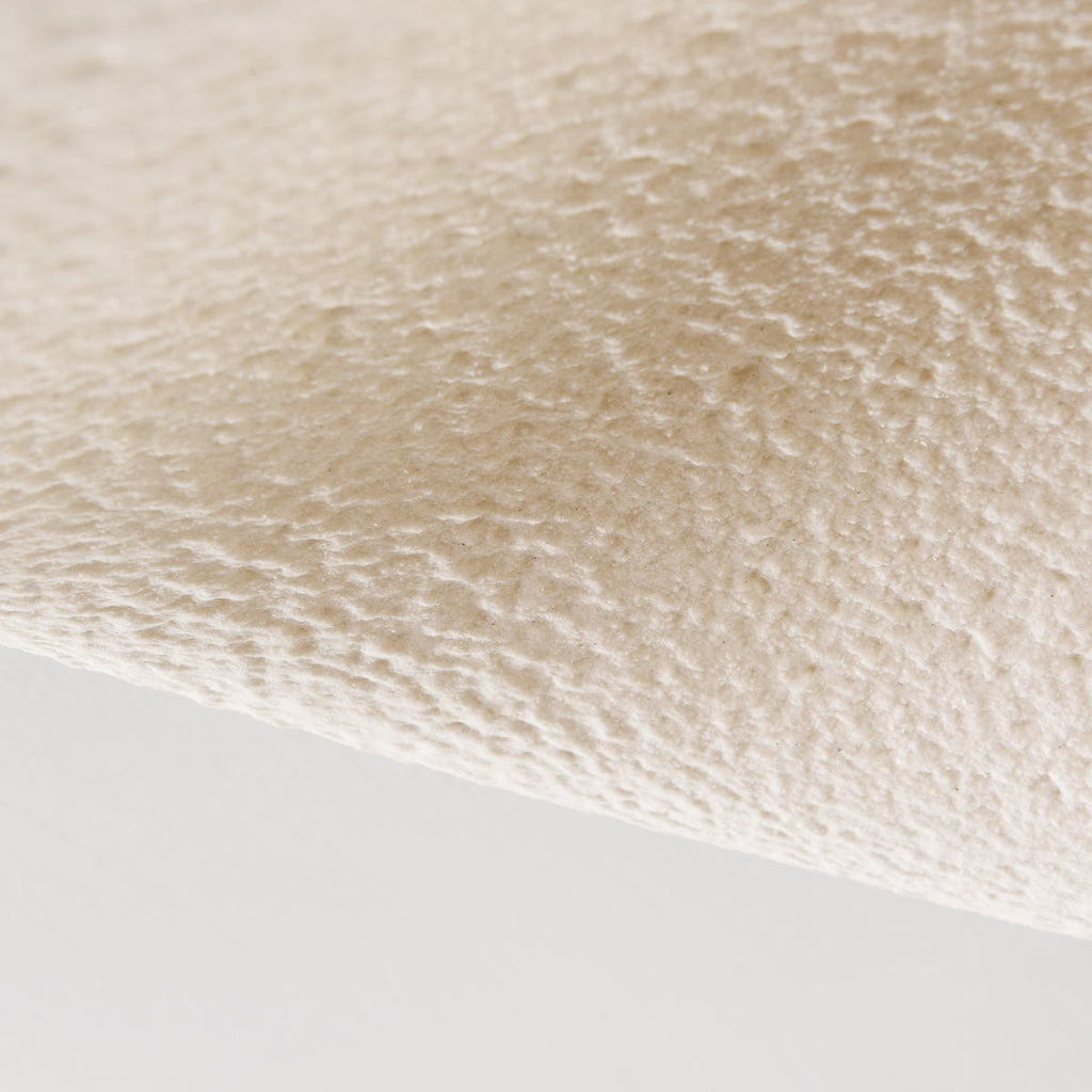 Washi Stone-Effect Flush Ceiling Light — White, 60 cm