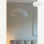 Katsura Layered Stone-Effect Pendant Light — White, 60 cm