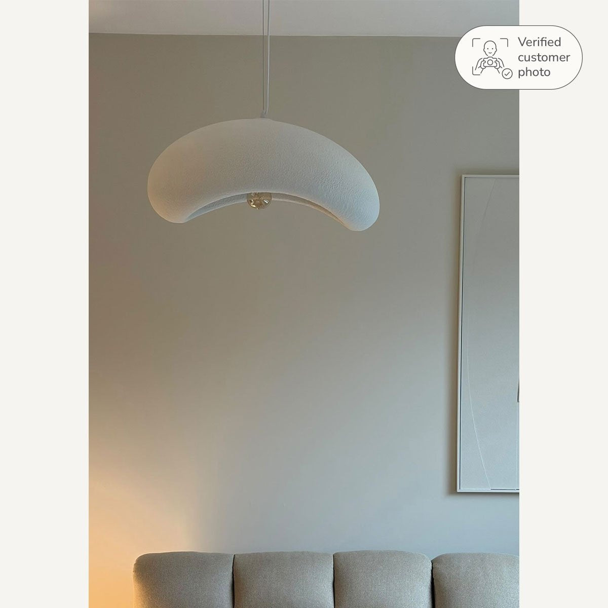 Katsura Layered Stone-Effect Pendant Light — White, 60 cm