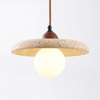 Kiyomi Travertine & Glass Pendant Light — Beige