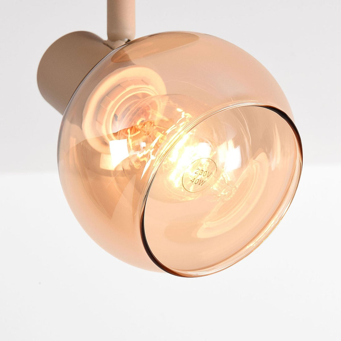 Beno single spotlight beige and amber glass adjustable fitting
