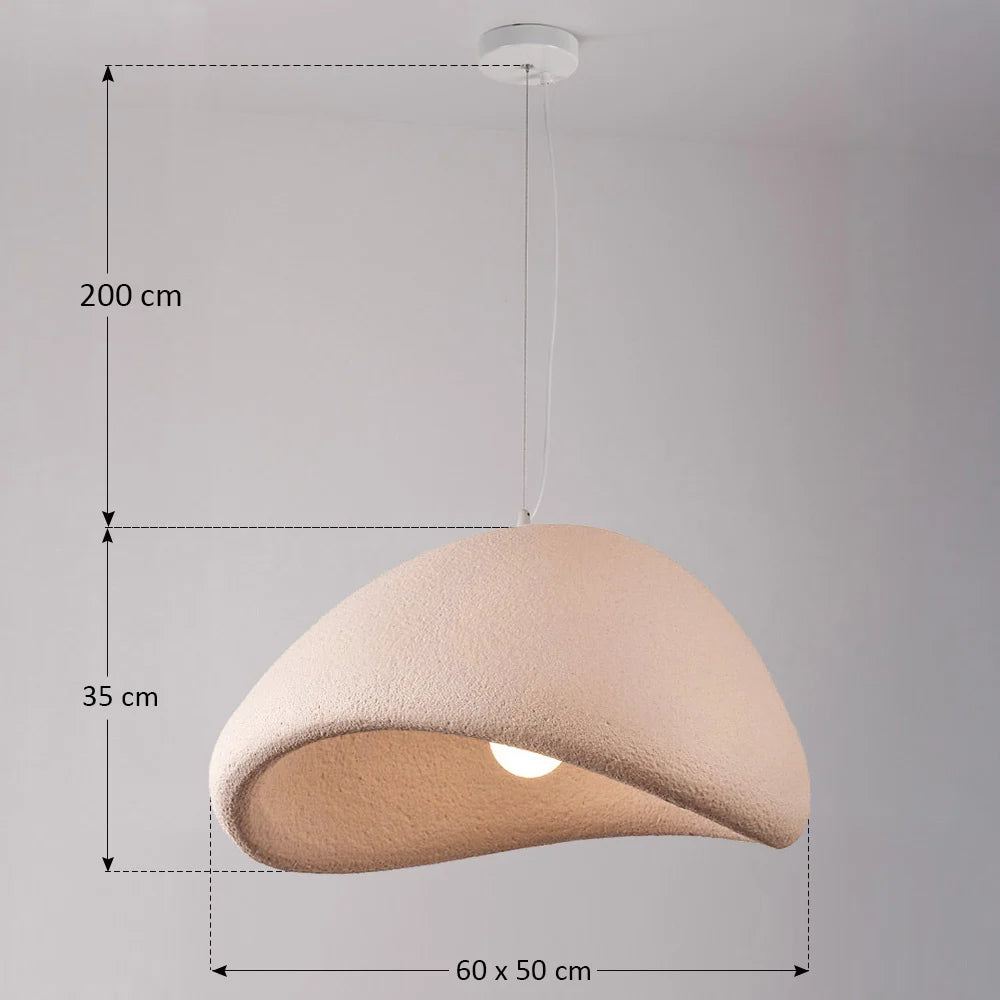 Kara Organic Stone-Effect Pendant Light — Dusty Pink