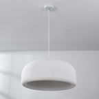 Shiro Round Disc Pendant Light — White Stone Effect, 60 cm