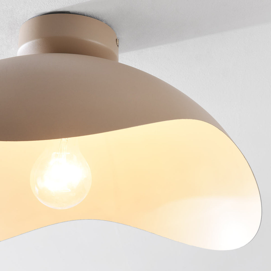 Nami Wavy Metal Ceiling Light — Sand Taupe