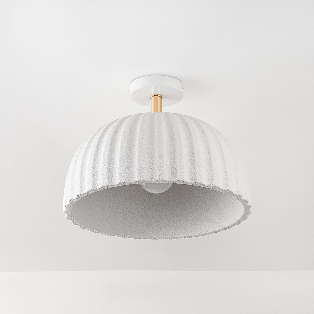 Riba Ribbed Ceiling Light — White, 40 cm