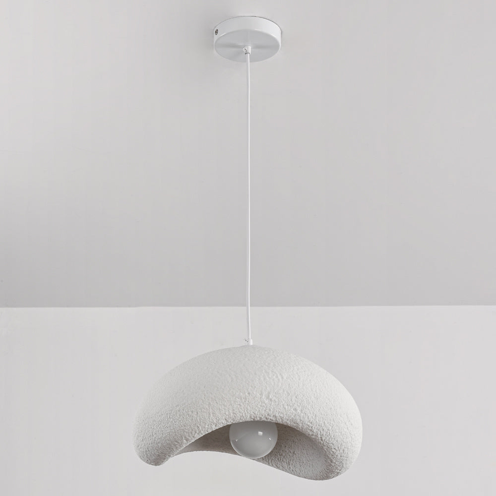 Katsura Layered Stone-Effect Pendant Light — White, 40 cm detail