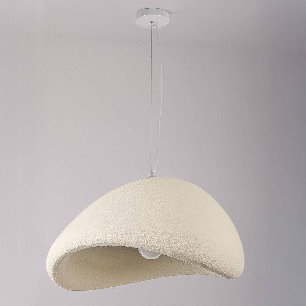 Kara Organic Stone-Effect Pendant Light — Sand Beige