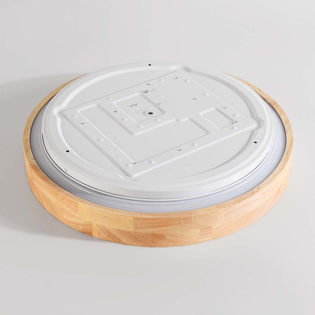 Oda LED Ceiling Light — Black & Oak Look, 41 cm