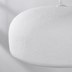 Shiro Round Disc Pendant Light — White Stone Effect, 60 cm