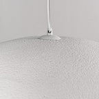 Kaia Curved Stone-Effect Pendant Light — White, 60 cm