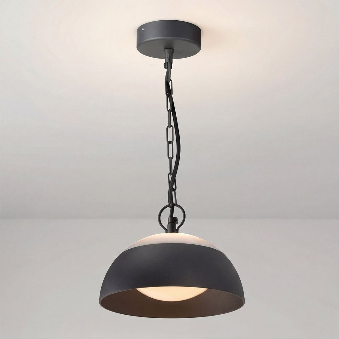 Heath up and down outdoor pendant light fixture installed on terrace ceiling